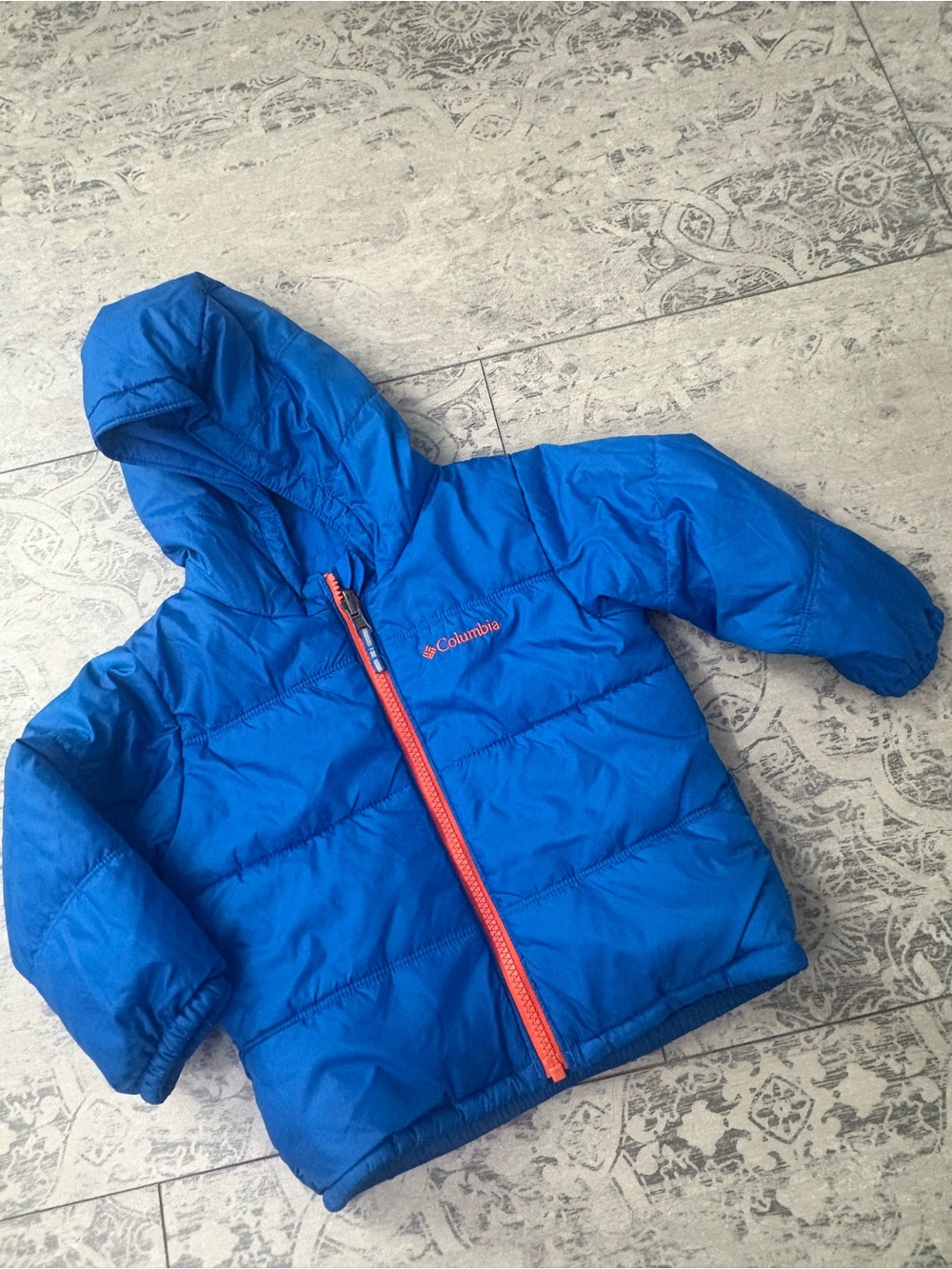 Columbia | Little Boy’s Reversible Winter Puffer Coat Orange & Blue SZ 18-24M